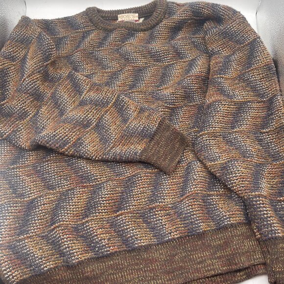 VTG 90s Jos A Bank Sweater Men Large Geometric Grandpa Hipster Italy Pullover Z - Picture 1 of 9
